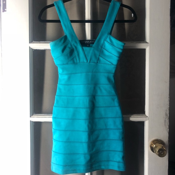 topshop turquoise dress
